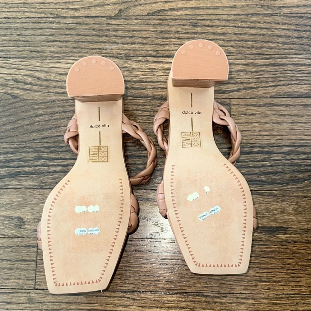 Dolce Vita Neutral Heeled Women’s Slide Dress Braided Rope Strap Sandals Size 10 - Picture 3 of 10